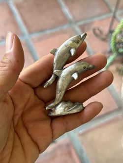 Small Metal Dolphin Figurine