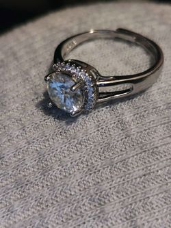925 sterling silver moissanite adjustable ring