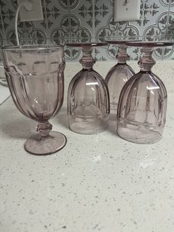 Vintage Lavender Libby Duratuff Glasses (4)