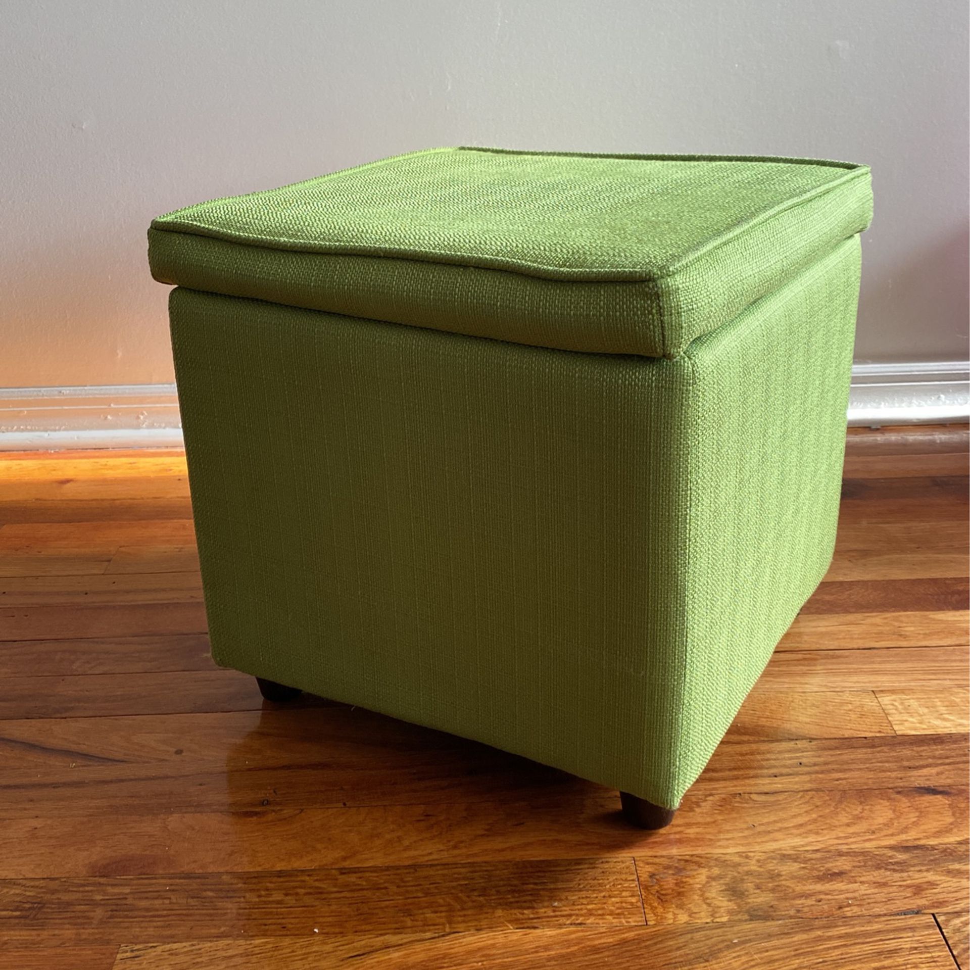Ottoman With Storage Small Green Color With Feet