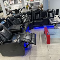 Power Recliner Sectional With Cup Holders And Reading Lights🔥🔥🔥