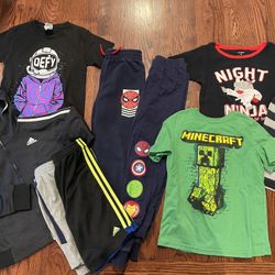 Boys Size 7 Clothing Lot: Adidas, Minecraft, Puma