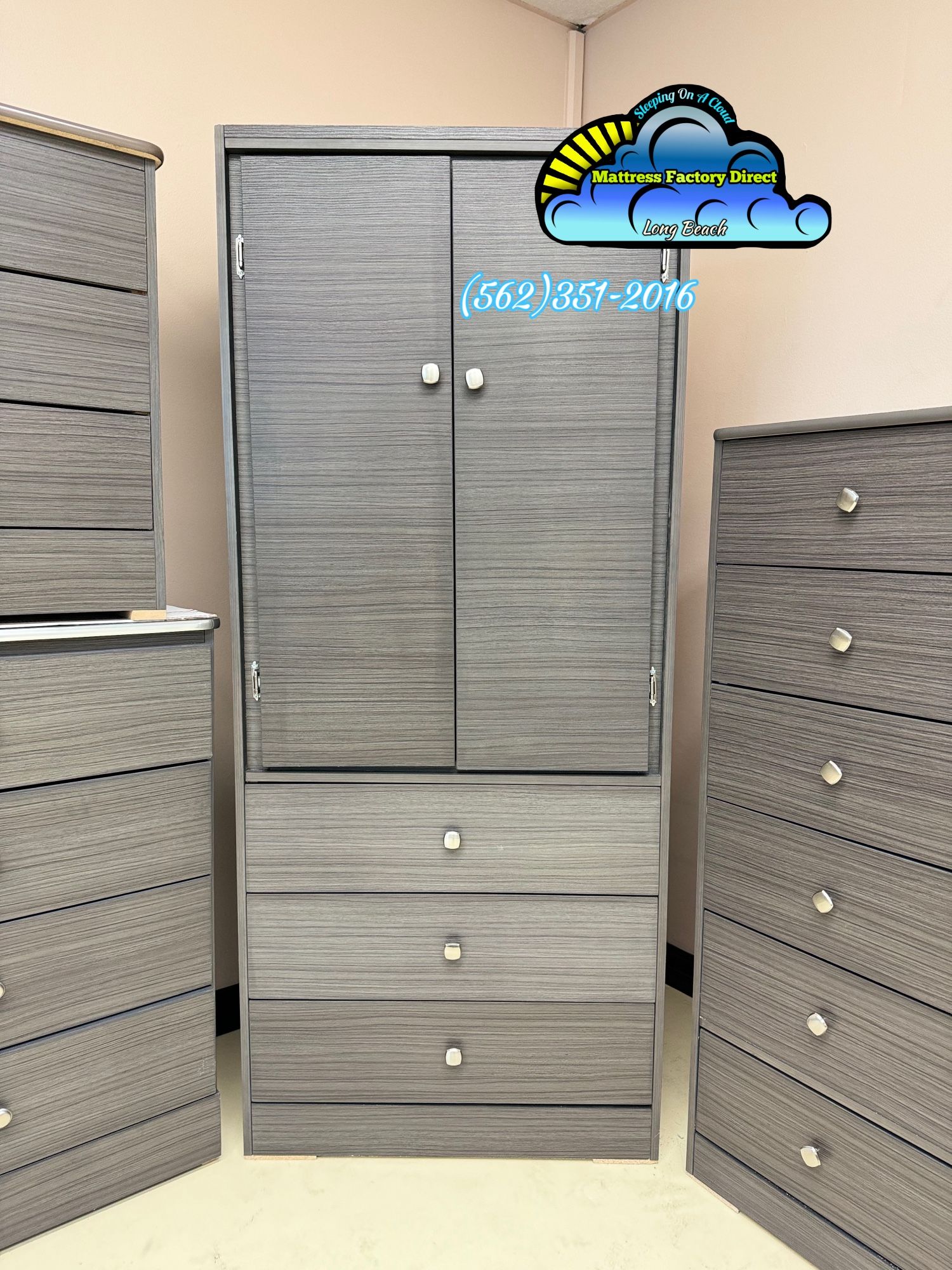 Grey Tall Closet Wardrobe Dresser Ropero Alto Nuevo Bonito