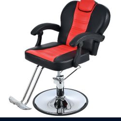 Classic Reclining barber Chair Salon Chair for Hair Stylist with Heavy Duty Hydraulic Pump, 360° Rotation, Tattoo Chair Shampoo Beauty Salon Equipment