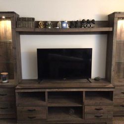 Trinell 4-Piece Entertainment Center with 63'' TV Stand - Must Pick Up. 