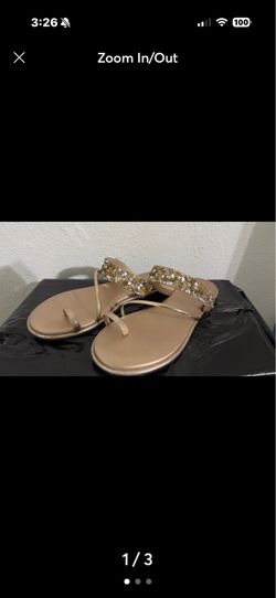 Gold Glitter Sandals – Size 6.5 – Perfect for Summer