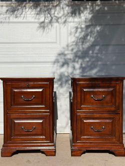 Pair of Whalen Cherry Wood File Cabinets