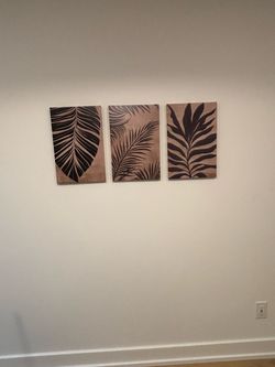 Tropical Leaf Canvas Wall Art Set of 3