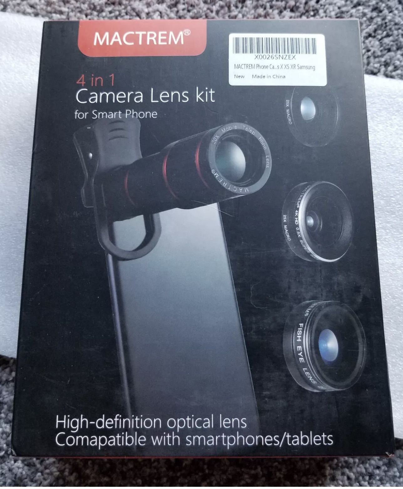 New In The Box - Mactrem 4 in 1 Camera Lens Kit For Smart Phone