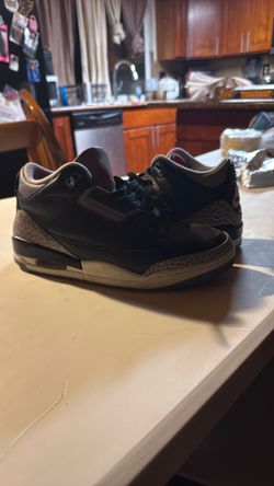 Jordan 3 black cement size 8 men