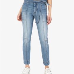 Kut From The Kloth Reese High Rise Ankle Straight Leg Tie Waist Size 0