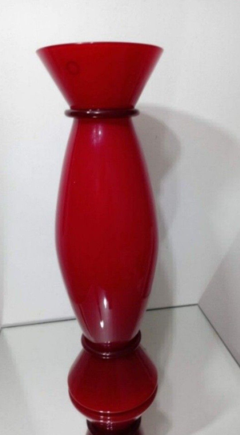 SIGNED ALESSANDRO MENDINI - MURANO GLASS VASE 18"×6"