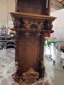 Antique clock case for music stand