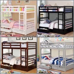 Twin Twin Size Bunkbed W Orthopedic Mattress 