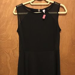 Hi-low Dress, Sheer Overlay & Shoulders