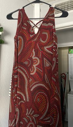 Brand new with tags printed dress lace up back
