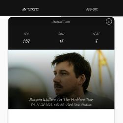 Morgan Wallen Concert Tickets - Miami, FL July 11th