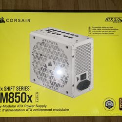 NEW Corsair RM850x Shift ATX Power Supply, Fully Modular, 80 Plus Gold, White