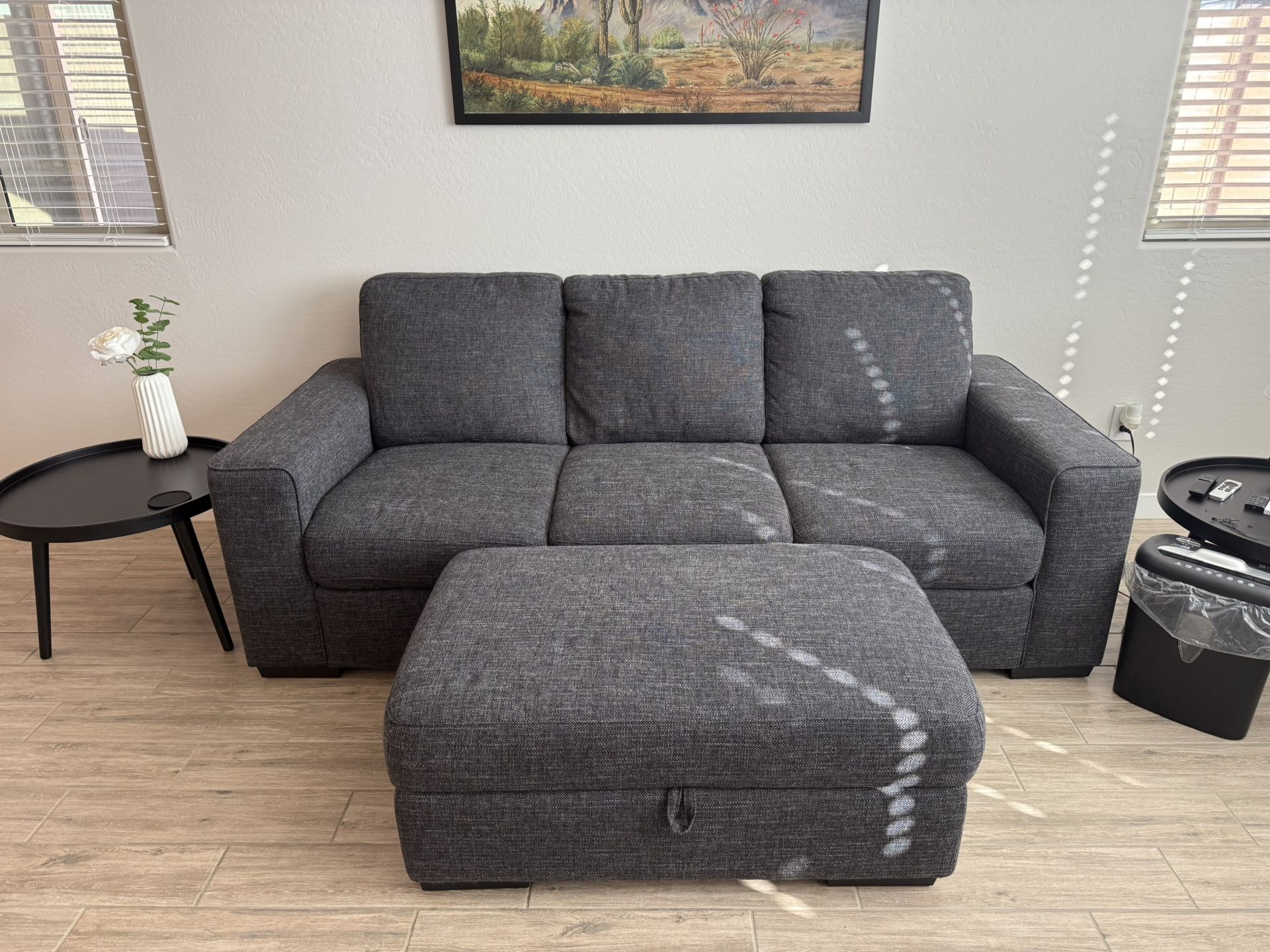 Grey Couches And Ottomans