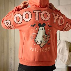 Size XL Mickey Mouse ”Boo to You” Halloween Zip Hoodie