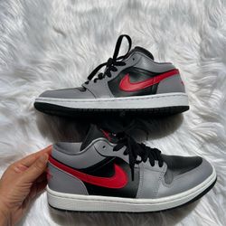 Air Jordan 1 Low Cement Grey Fire Red