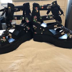 Gothy Floral Wedge Platform Sandals BRAND NEW