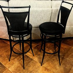 Bar Stools Black Suede 360 Spin 