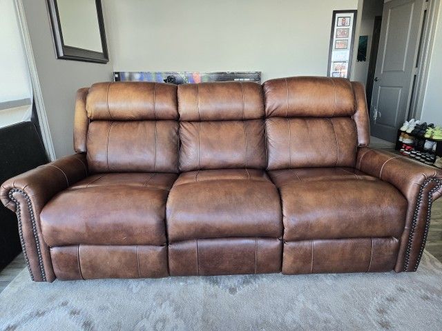 Genuine Leather Power Recliner Sofa – $600 OBO