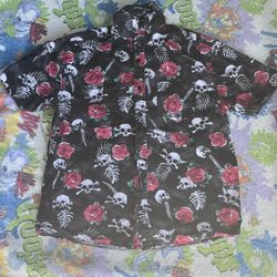 Rose n Bones Button Up Shirt