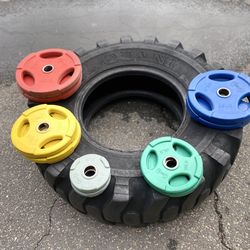 New Product Weight Plate Grip Plates - Colorful Rubber- 5-45lb Full Set 190lbs (5,10,35,45lb pairs) Or 45lb Pairs