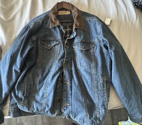 Wrangler Flannel-Lined Denim Jacket Corduroy Collar - Men's M