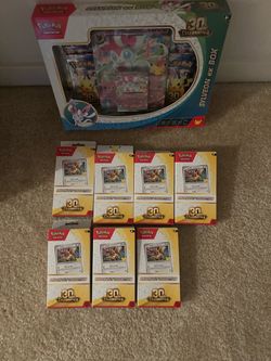 Pokémon 30th celebration knock out boxes and sylveon ex box