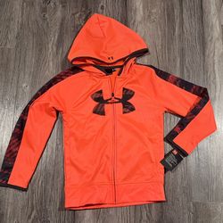 NEW WITH TAG - Boys Under Armour Bright Orange Zip Up Hoodie Jacket. Size 7. See Note!