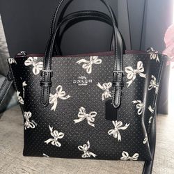 Coach Mollie 25 Tote Bag With Bow Print