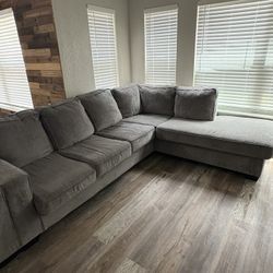 Right Facing Grey Microfiber Sectional