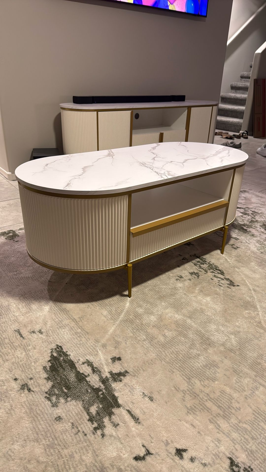 White & Gold Coffee Table