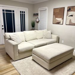 Living Spaces Sofa, ottoman And Pillow Set  