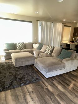 Large Gray Sectional Couch OBO
