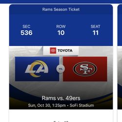 RAMS VS NINERS TICKETS