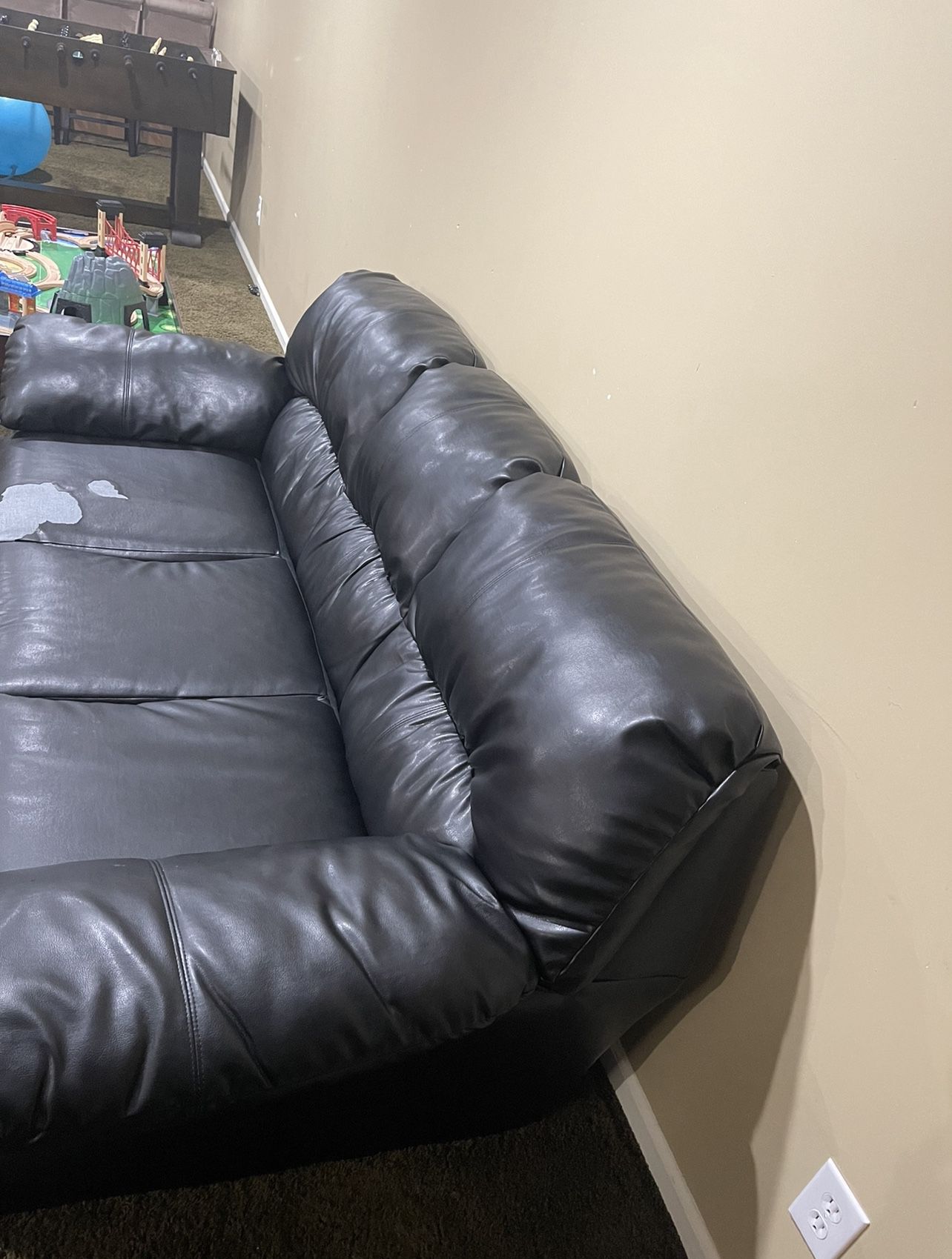 2 Leather Sofa And One Chair