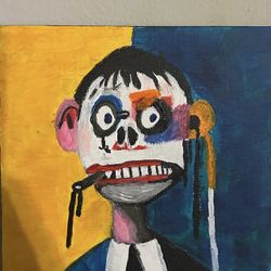 Dual Expression” – Hand-Painted Inspired Abstract (6x6 Canvas) 