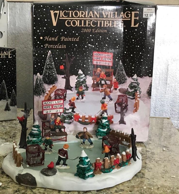 Christmas Village - Victorian Village Collectibles Old Towne Hockey Lake Skating Pond