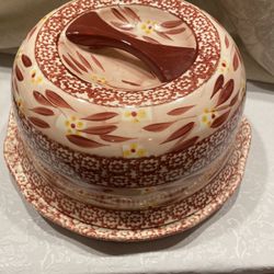 Temptations Old World Cranberry Cake Bowl Chip And Dip Set