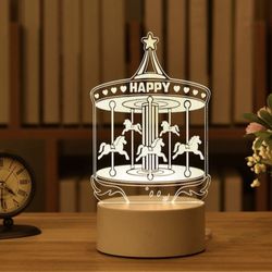 Creative 3D Visualization Lamp LED Table Nightstand Light Baby Room Amazing Decoration