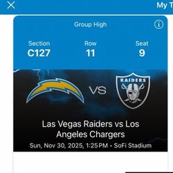 Raiders/Chargers ticket Nov 30th $300. Only one. 