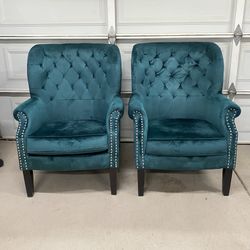 Beautiful Wing Back Tufted Accent Chairs
