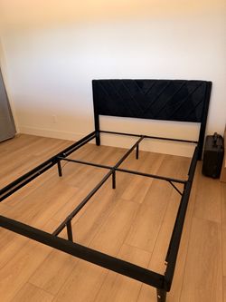 Brand new twin black head board and mattress