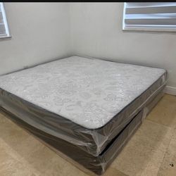 King mattress regular and box spring set (2pc - brand new)