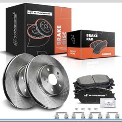 Lexus and Toyota Models, 11.65 in (296 mm) Front Vented Disc Brake Rotors + Ceramic Pads Kit
