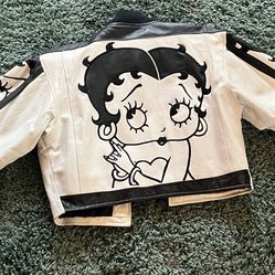 Vintage 1997 Betty Boop Leather Crop Jacket. Brand New Condition. Size “S”